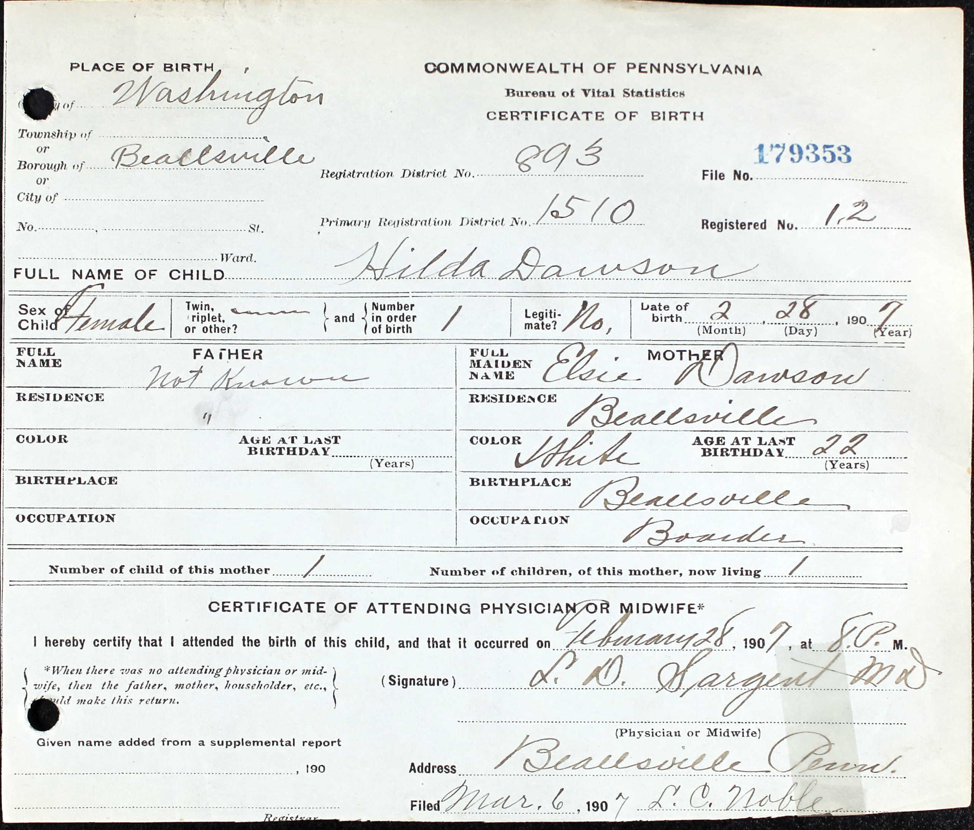 birth certificate